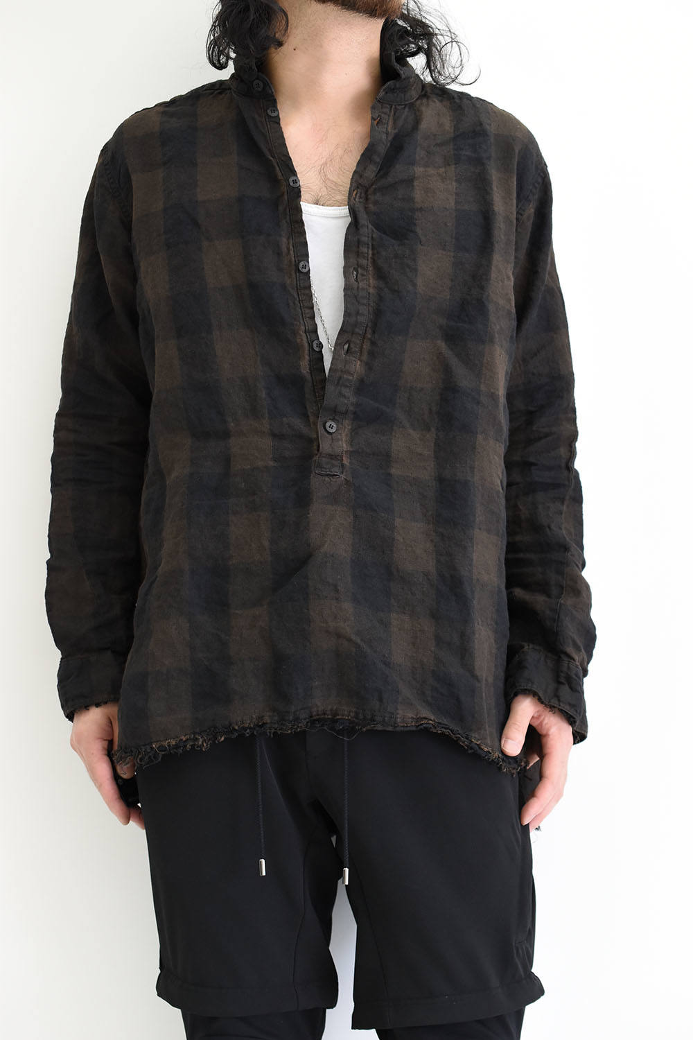 《ラスト1点!!》Persimmon -Dyed Shirts Pullover/柿渋染プルオーバーシャツ - 1(S)